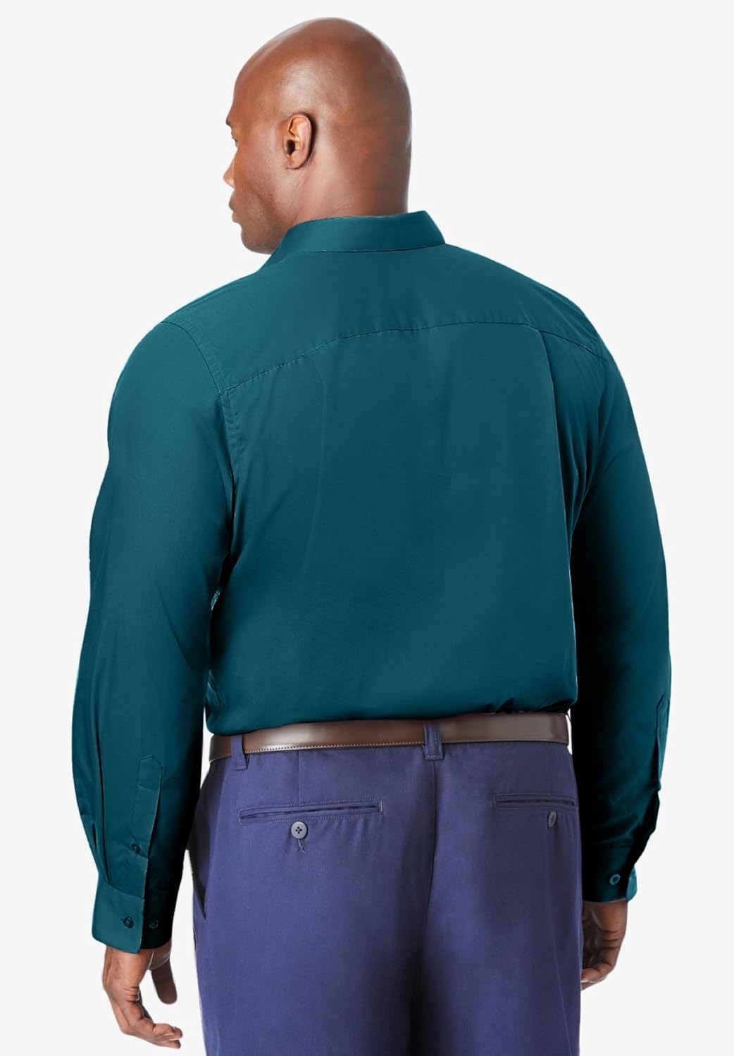 KingSize Mens Big ampamp Tall Tall WrinkleFree LongSleeve Dress ShirtMidnight Teal 5061
