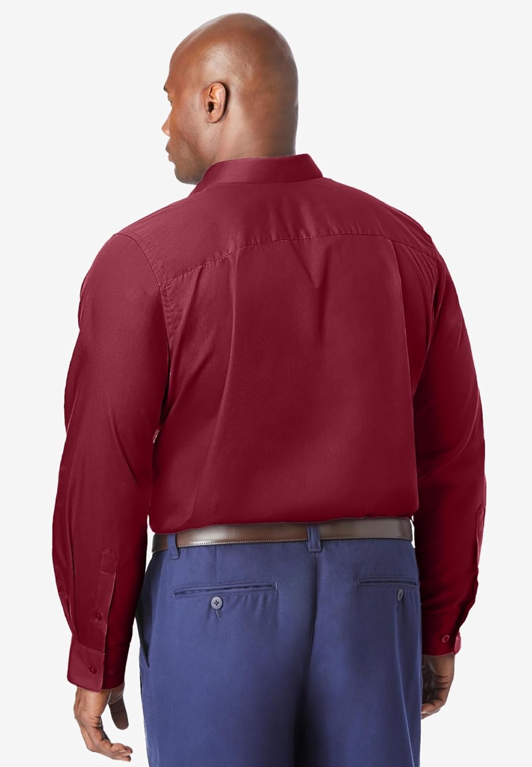 KingSize Mens Big ampamp Tall Tall WrinkleFree LongSleeve Dress ShirtRich Burgundy