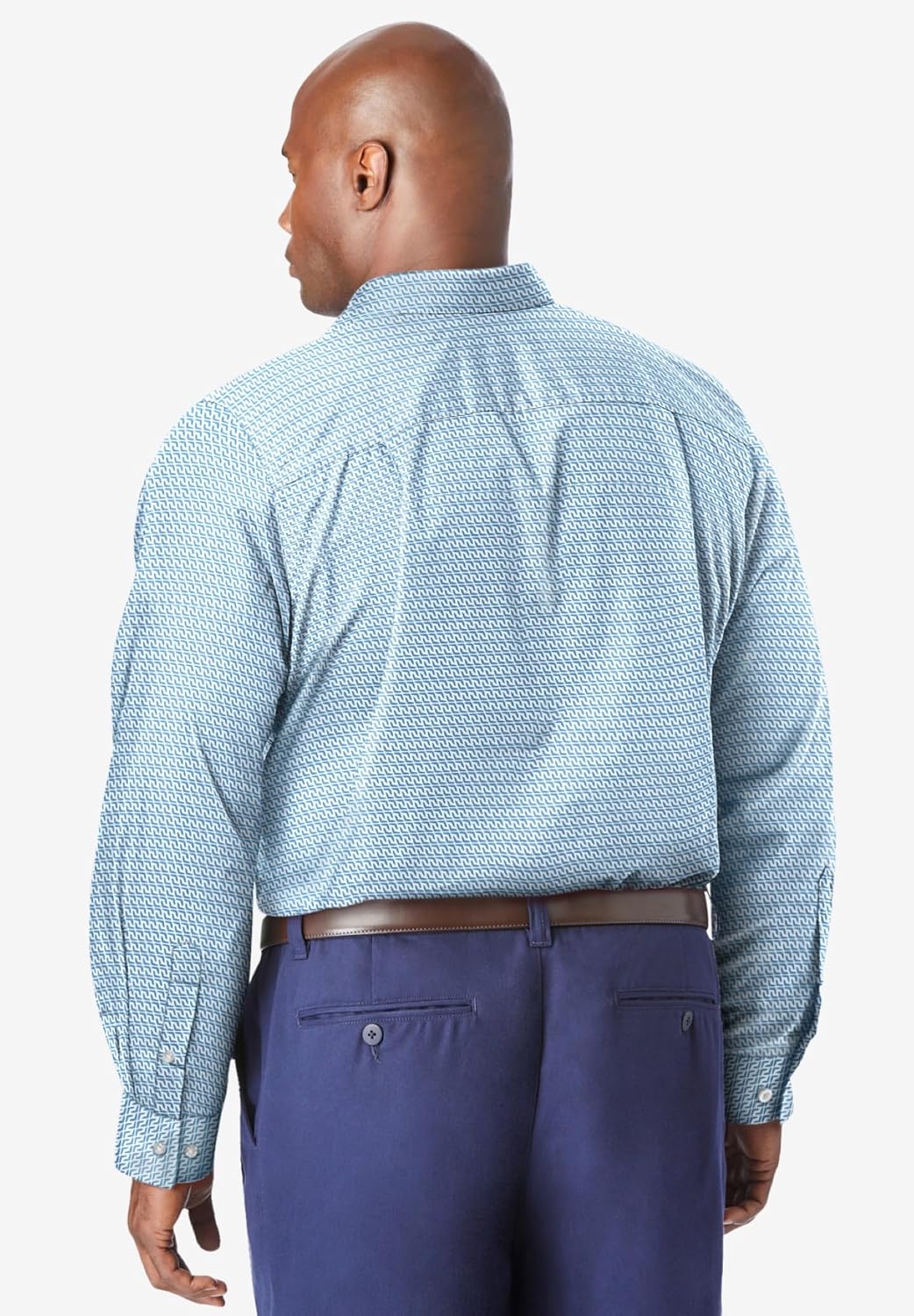 KingSize Mens Big ampamp Tall Tall WrinkleFree LongSleeve Dress ShirtShadow Blue Arrow