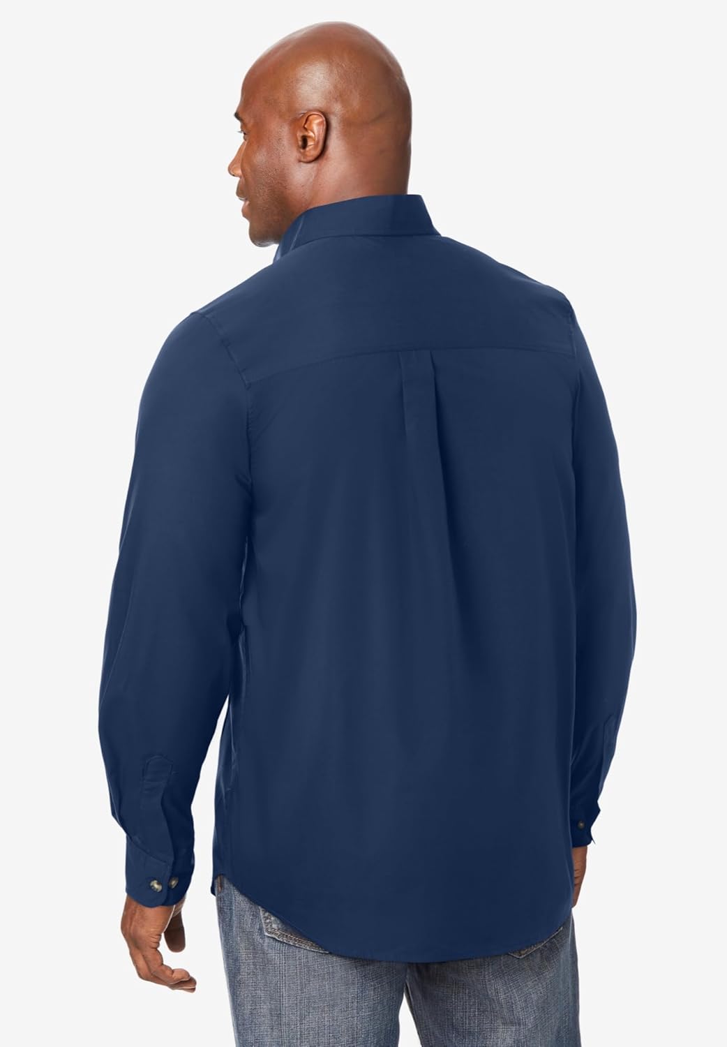 KingSize Mens Bigampamp Tall Long Sleeve Wrinkle Free Sport ShirtNavy