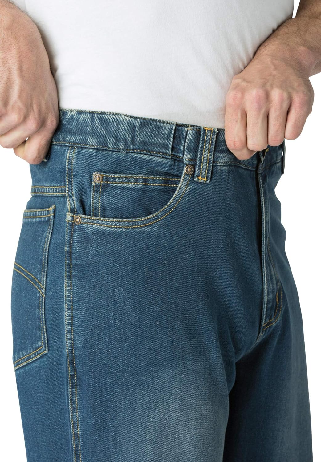 Kingsize Mens Big ampamp Tall Expandable Waist Relaxed Fit JeansStonewash
