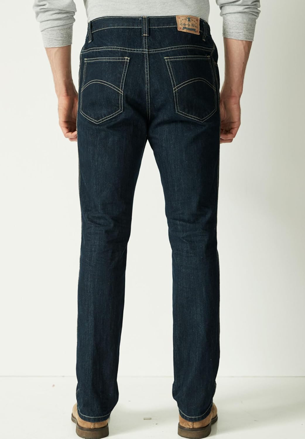 Liberty Blues by Kingsize Mens Big ampamp Tall Athletic Fit Side Elastic 5Pocket JeansBlack Denim