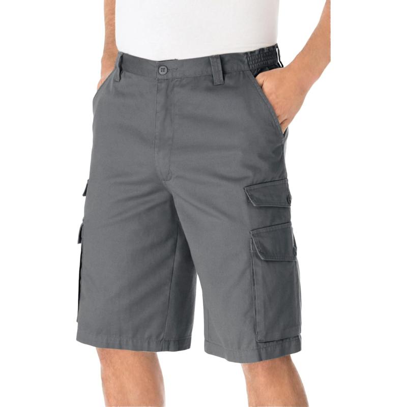KingSize Mens Big ampamp Tall 12quot Side Elastic Cargo ShortsSteel