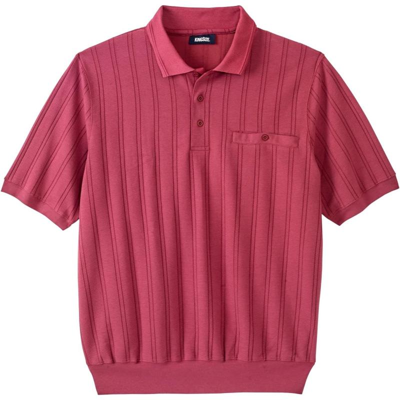 KingSize Mens Big ampamp Tall Banded Bottom Polo ShirtAntique Burgundy