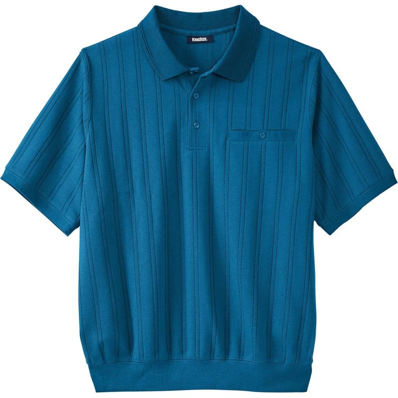 KingSize Mens Big ampamp Tall Banded Bottom Polo ShirtMidnight Teal