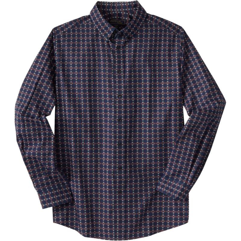 KingSize Mens Big ampamp Tall KS Signature Collection WrinkleFree LongSleeve ButtonDown Collar Dress ShirtNavy Diamond