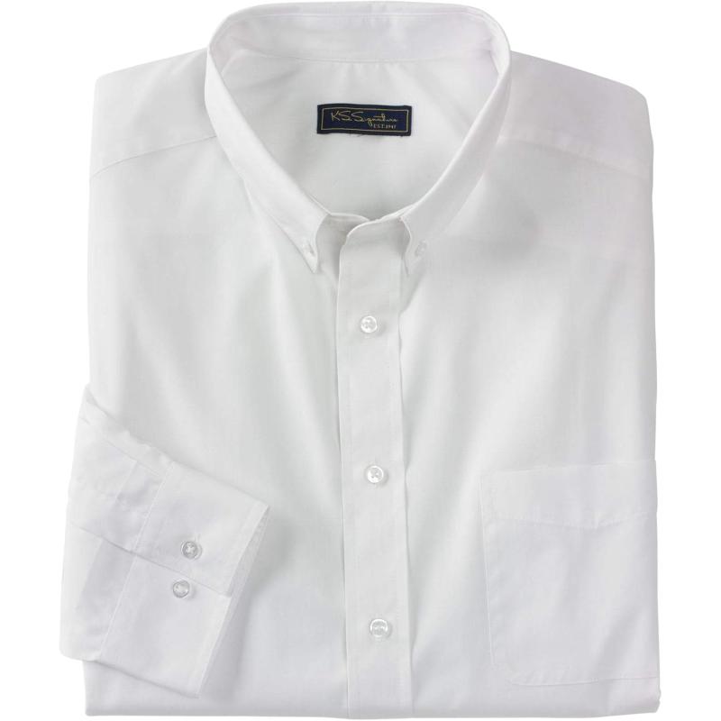 KingSize Mens Big ampamp Tall KS Signature Collection WrinkleFree LongSleeve ButtonDown Collar Dress ShirtWhite