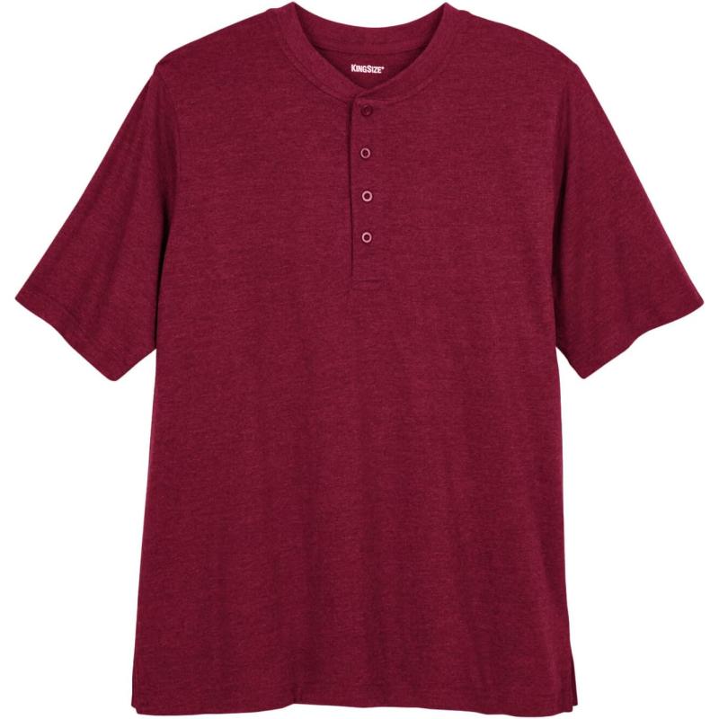 KingSize Mens Big ampamp Tall ShrinkLess Lightweight Henley TShirtRich Burgundy