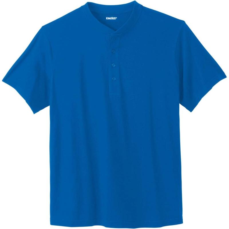 KingSize Mens Big ampamp Tall ShrinkLess Lightweight Henley TShirtRoyal Blue