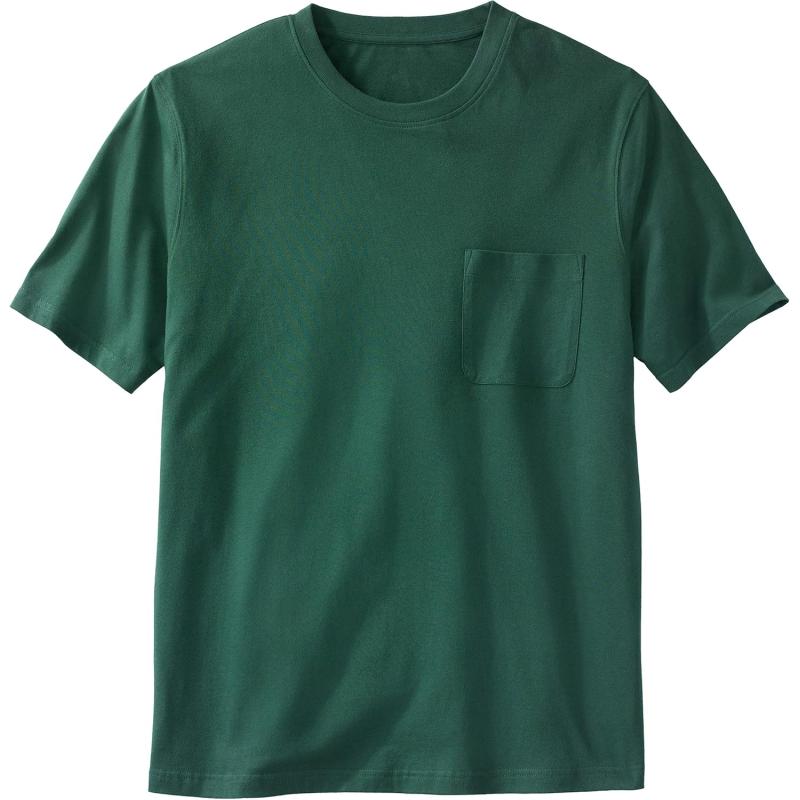 KingSize Mens Big ampamp Tall ShrinkLess Lightweight Pocket Crewneck TShirtHunter