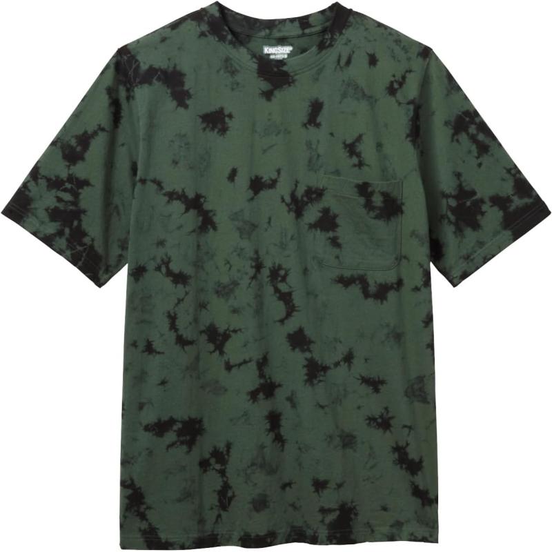 KingSize Mens Big ampamp Tall ShrinkLess Lightweight Pocket Crewneck TShirtHunter Marble