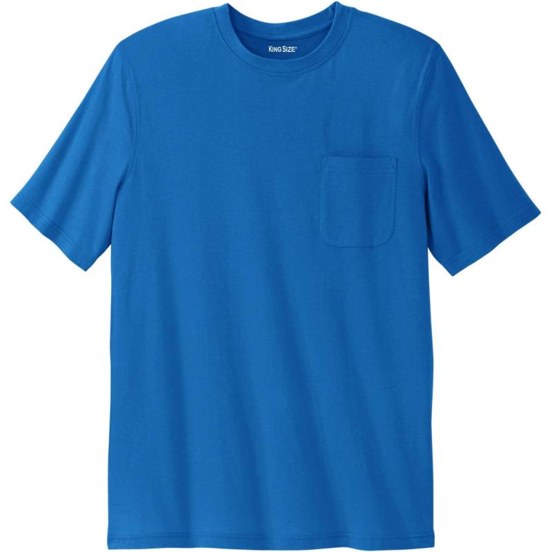 KingSize Mens Big ampamp Tall ShrinkLess Lightweight Pocket Crewneck TShirtRoyal Blue