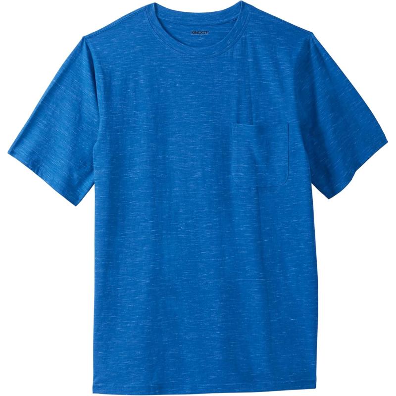 KingSize Mens Big ampamp Tall ShrinkLess Lightweight Pocket Crewneck TShirtRoyal Blue Heather