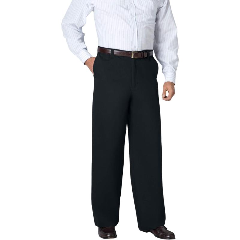 KingSize Mens Big ampamp Tall Tall WrinkleFree Expandable Waist PantBlack