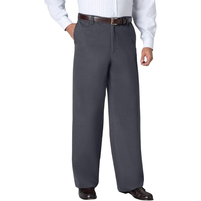 KingSize Mens Big ampamp Tall Tall WrinkleFree Expandable Waist PantCarbon
