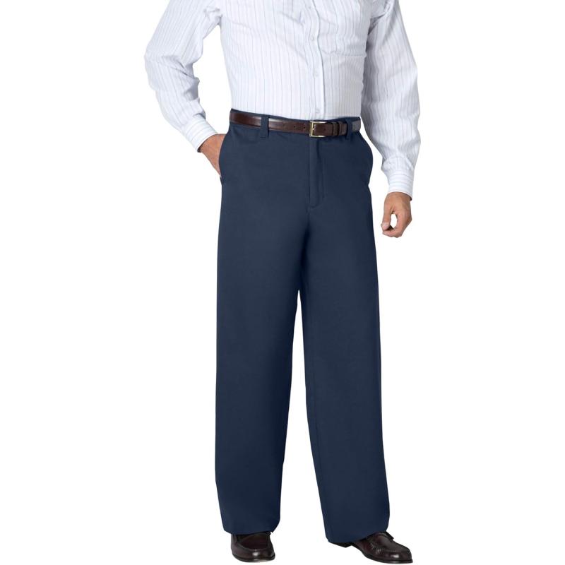 KingSize Mens Big ampamp Tall Tall WrinkleFree Expandable Waist PantNavy