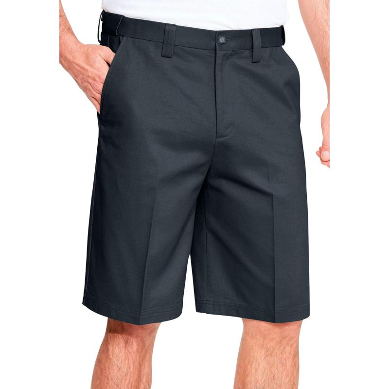 KingSize Mens Big ampamp Tall Tall WrinkleFree Expandable Waist Plain Front ShortsCarbon