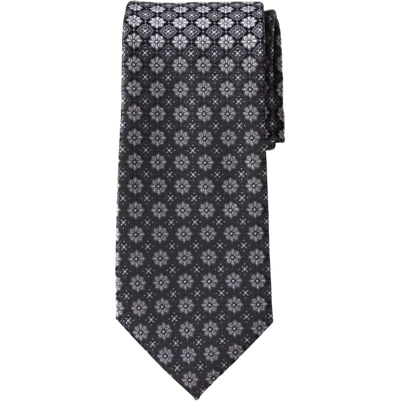 KingSize Mens Extra Long Classic Paisley TieBlack Floral