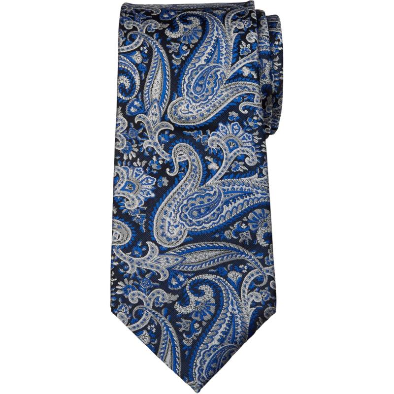 KingSize Mens Extra Long Classic Paisley TieCobalt Blue Paisley
