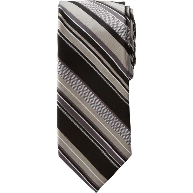 KingSize Mens KS Signature Collection Classic Stripe TieCoal Black Stripe