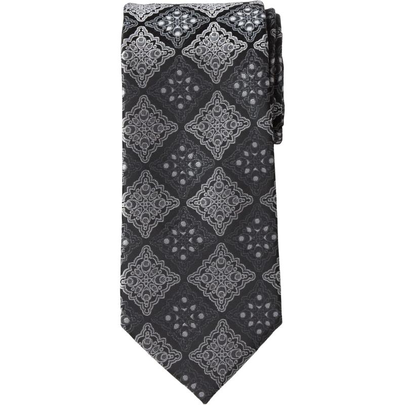 KingSize Mens KS Signature Collection Extra Long Classic Fancy TieSlate Grey Medallion