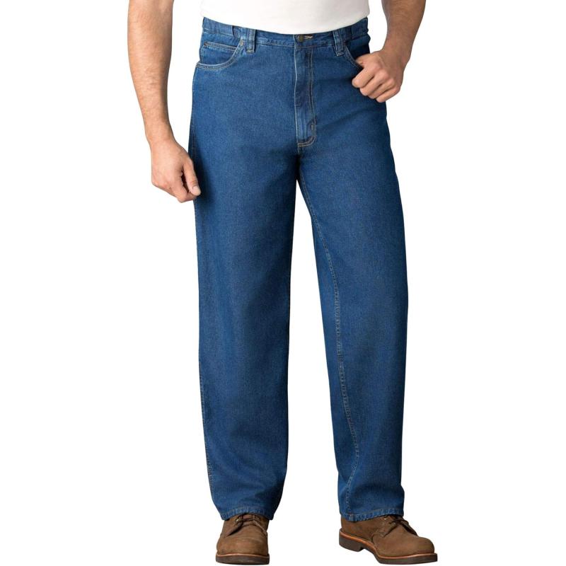 Kingsize Mens Big ampamp Tall Expandable Waist Relaxed Fit JeansStonewash