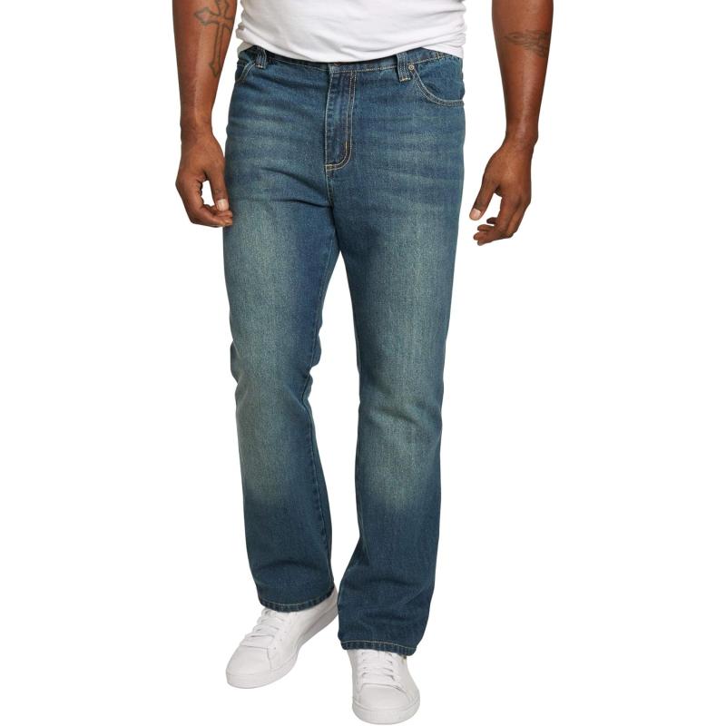 Liberty Blues by Kingsize Mens Big ampamp Tall Athletic Fit Side Elastic 5Pocket JeansBlue Wash