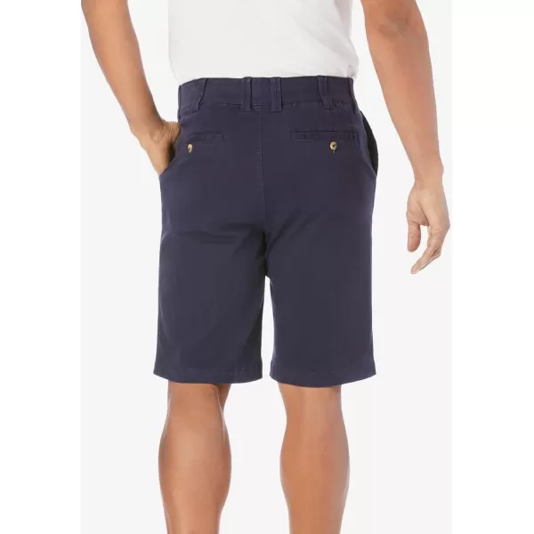 KingSize Mens Big ampamp Tall 10quot Flex FullElastic Waist Chino ShortsNavy