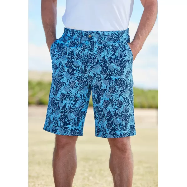 KingSize Mens Big ampamp Tall 10quot Flex FullElastic Waist Chino ShortsNavy