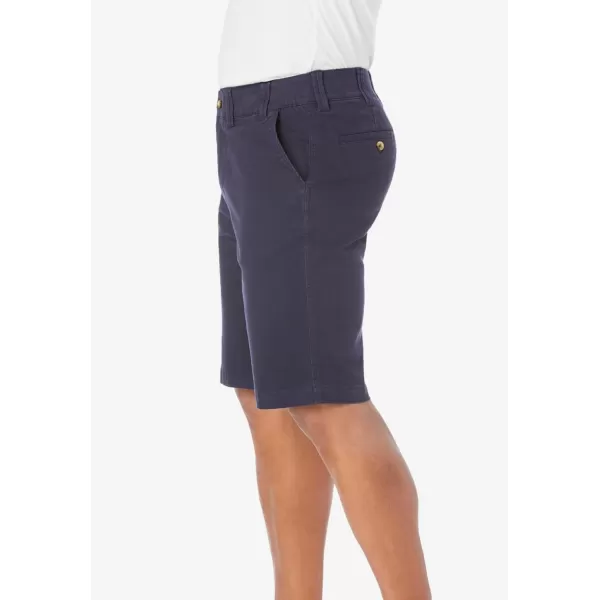 KingSize Mens Big ampamp Tall 10quot Flex FullElastic Waist Chino ShortsNavy