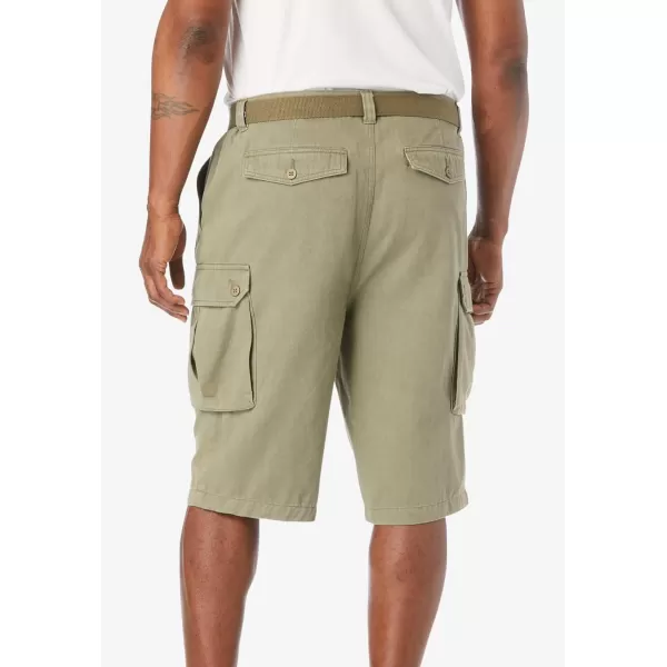 KingSize Mens Big ampamp Tall 12quot Side Elastic Cargo Short with Twill BeltBlack Camo
