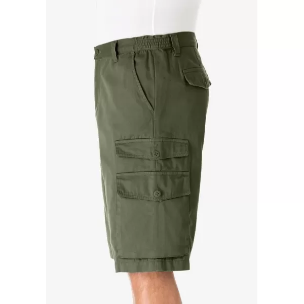 KingSize Mens Big ampamp Tall 12quot Side Elastic Cargo ShortsSteel