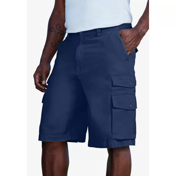 KingSize Mens Big ampamp Tall 12quot Side Elastic Cargo ShortsStonewash