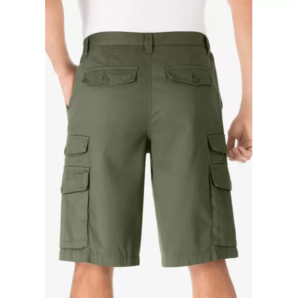 KingSize Mens Big ampamp Tall 12quot Side Elastic Cargo ShortsStonewash
