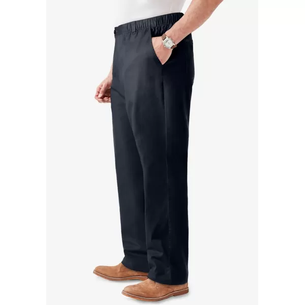 KingSize Mens Big ampamp Tall Knockarounds FullElastic Waist Pants in Twill Or DenimBlack