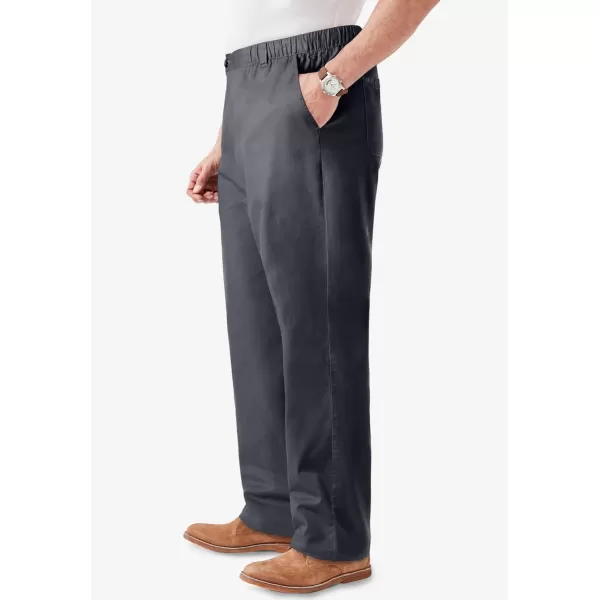 KingSize Mens Big ampamp Tall Knockarounds FullElastic Waist Pants in Twill Or DenimCarbon