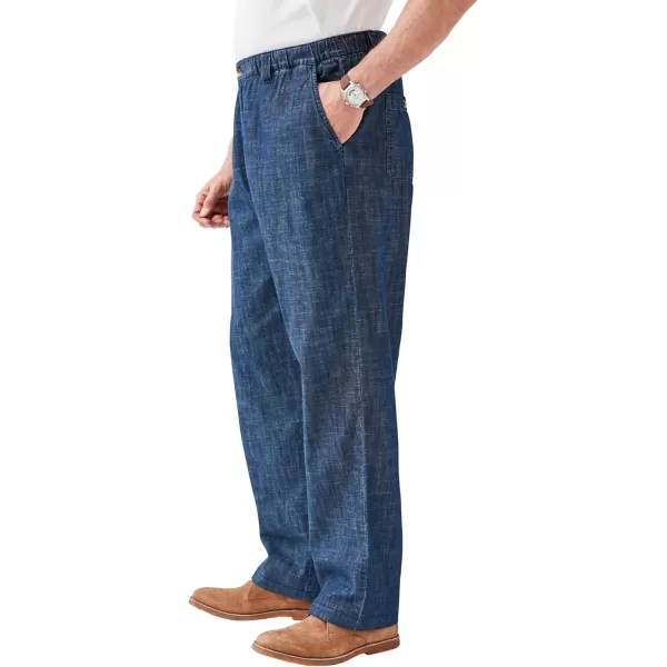 KingSize Mens Big ampamp Tall Knockarounds FullElastic Waist Pants in Twill Or DenimIndigo