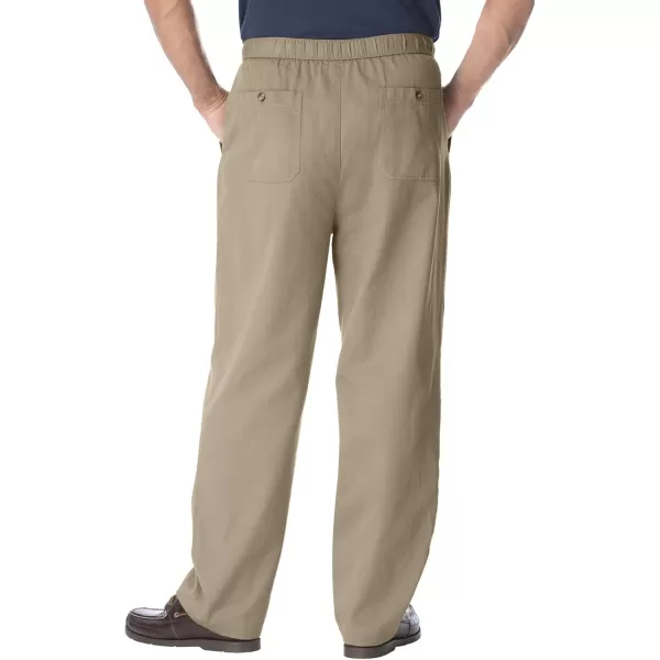 KingSize Mens Big ampamp Tall Knockarounds FullElastic Waist Pants in Twill Or DenimKhaki