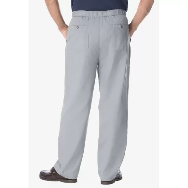 KingSize Mens Big ampamp Tall Knockarounds FullElastic Waist Pants in Twill Or DenimLight Grey