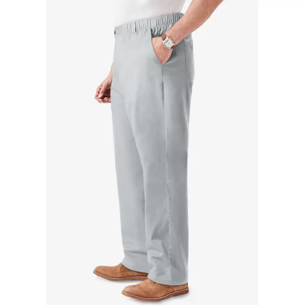 KingSize Mens Big ampamp Tall Knockarounds FullElastic Waist Pants in Twill Or DenimLight Grey
