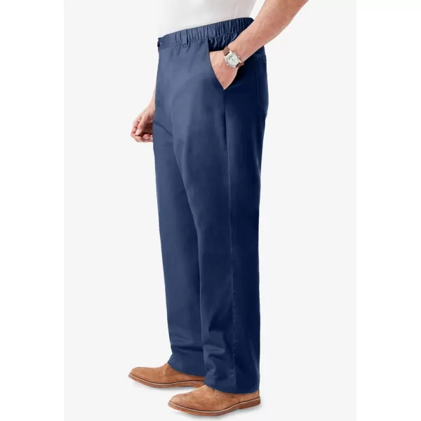 KingSize Mens Big ampamp Tall Knockarounds FullElastic Waist Pants in Twill Or DenimNavy