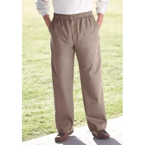KingSize Mens Big ampamp Tall Knockarounds FullElastic Waist Pants in Twill Or DenimStonewash