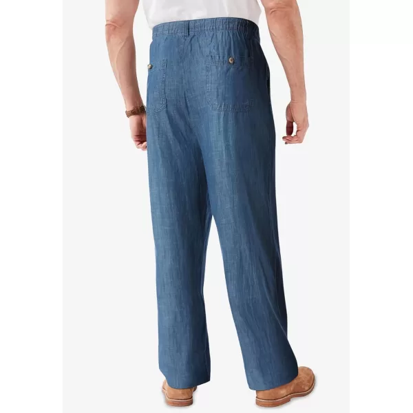 KingSize Mens Big ampamp Tall Knockarounds FullElastic Waist Pants in Twill Or DenimStonewash