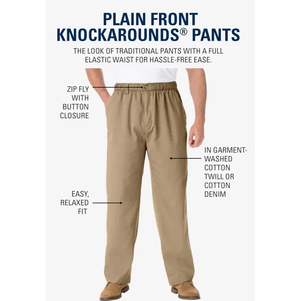 KingSize Mens Big ampamp Tall Knockarounds FullElastic Waist Pants in Twill Or DenimTrue Khaki