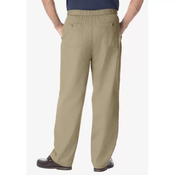 KingSize Mens Big ampamp Tall Knockarounds FullElastic Waist Pants in Twill Or DenimTrue Khaki