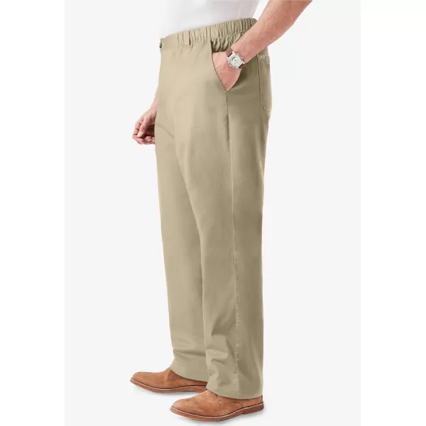 KingSize Mens Big ampamp Tall Knockarounds FullElastic Waist Pants in Twill Or DenimTrue Khaki