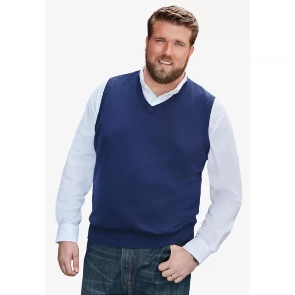 KingSize Mens Big ampamp Tall Lightweight VNeck Sweater VestHeather Charcoal