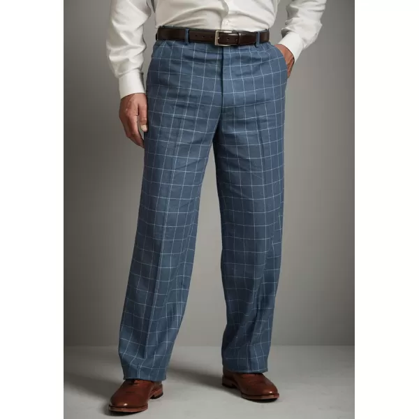 KingSize Mens Big ampamp Tall Linen Blend Plain Front Dress PantsClassic Navy