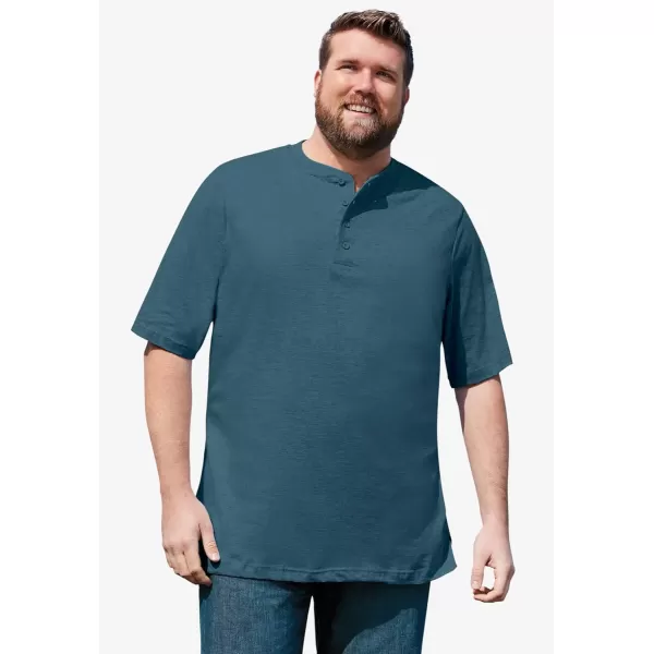 KingSize Mens Big ampamp Tall ShrinkLess Lightweight Henley TShirtNavy