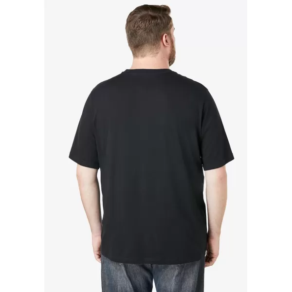 KingSize Mens Big ampamp Tall ShrinkLess Lightweight Pocket Crewneck TShirtBlack